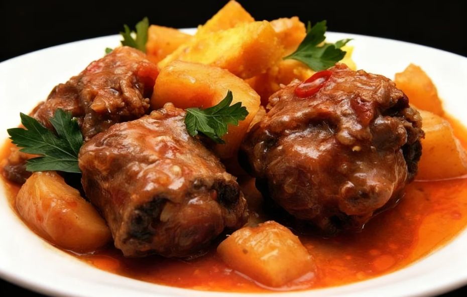 Rabada Mineira com Mandioca ao Molho Encorpado